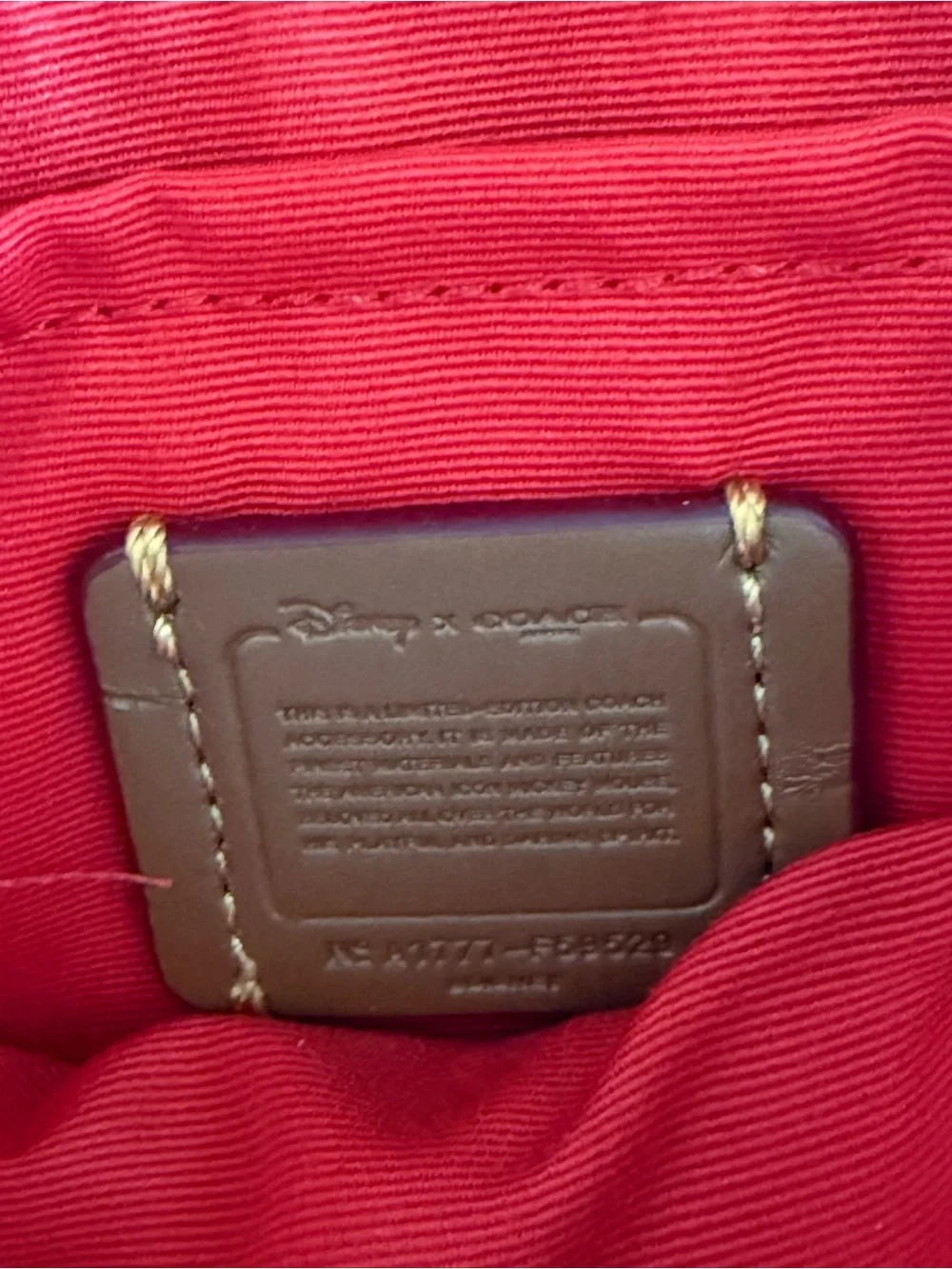 Coach Red Leather Mickey-Ear Crossbody Bag